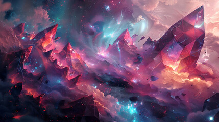 Crystal Mountains Abstract Background
