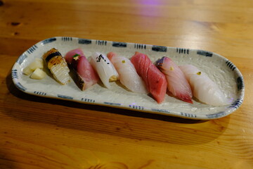 seafood sushi on a plate