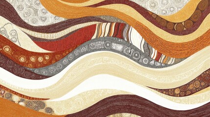 Abstract wavy pattern in earthy tones.
