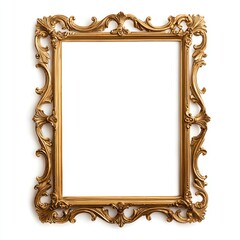Elegant antique gold photo frame design ready to showcase your favorite artwork or photograph elegantly.