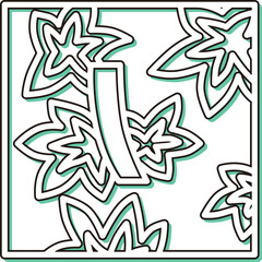 カラーシャドウ正方形ミニ花札　神無月　紅葉　青短　10月　紅葉に青短