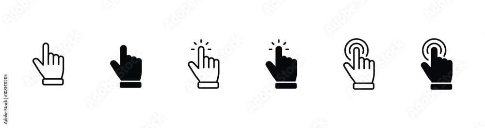 Poster hand pointer icons. pointer click icon vector