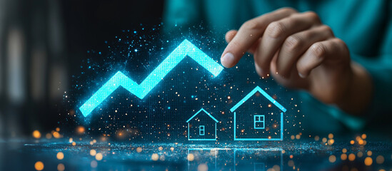 Futuristics Real Estate Trends and Smart Investment Visualization. 