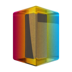 3d geometric glass gradient color