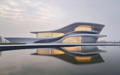 Minimalist modern architecture and spatial structure
