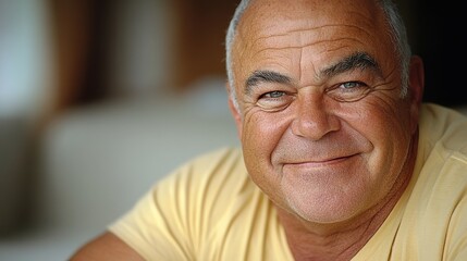 Candid moment of an elderly CEO, laughing with colleagues in a meeting, relaxed and approachable, natural expression