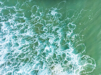 Beautiful sea surface in summer season seascape background ,Nature sea beach background,High angle view waves seascape nature view