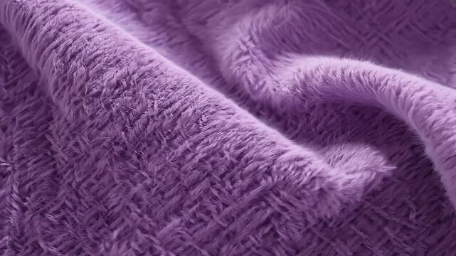 fibers warm violet blanket camera pans slowly material polyester textured abstract background closeup clothing colours comfort comfortable cover decor decoration definition design fabric fashion
