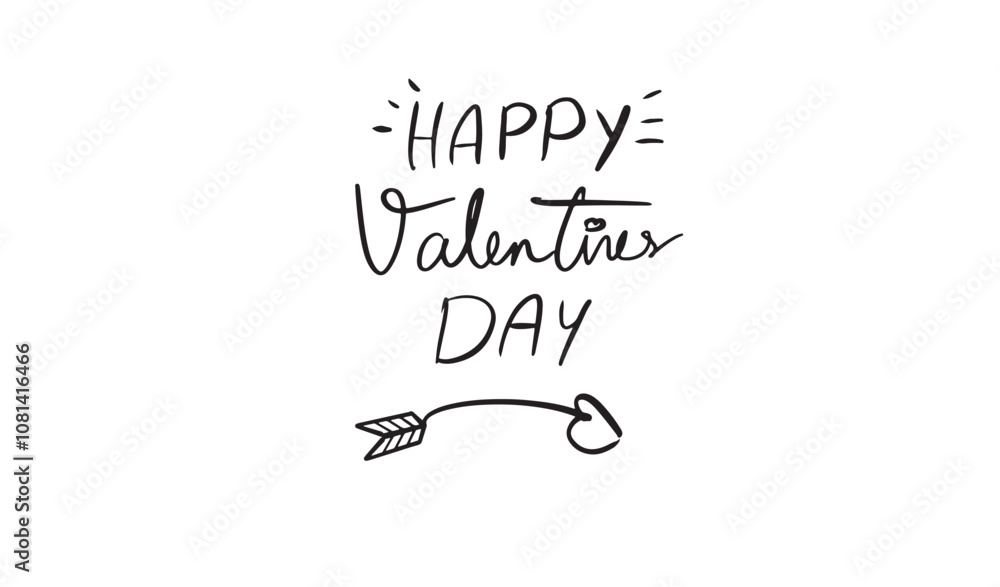 Poster happy valentine day arrow direction element black color calligraphy script text font symbol sign dat