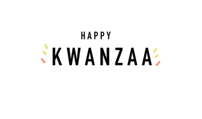 Happy kwanzaa black color font text decoration sign symbol december month celebration festival american african culture candle traditional season party event history us usa winter kinara happy holiday