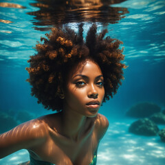 Black woman in water 