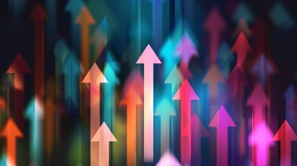 Entrepreneurial trend growth concept, improve the company's development blueprint. The arrows in the picture grow up. Plan for optimal sales performance, return on investment,