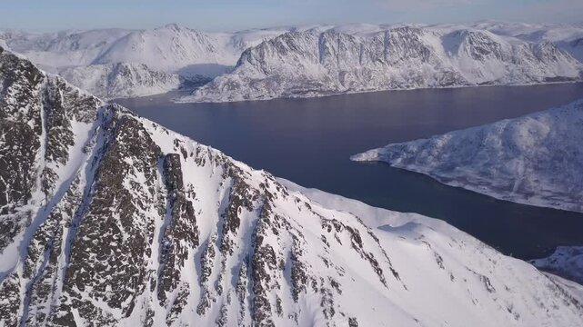 Paysage Enneig&eacute; Fjord Norv&egrave;ge&egrave;ge