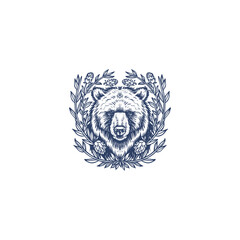 Bear hops logo design vector vintage