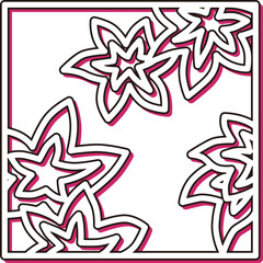 カラーシャドウ正方形ミニ花札　神無月　紅葉　10月　紅葉のカス