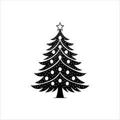 Silhouette of a Christmas tree. Christmas tree vector. Christmas tree silhouette icon.