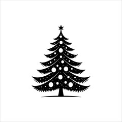 Silhouette of a Christmas tree. Christmas tree vector. Christmas tree silhouette icon.