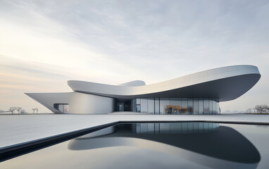 Minimalist modern architecture and spatial structure
