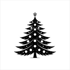 Silhouette of a Christmas tree. Christmas tree vector. Christmas tree silhouette icon.