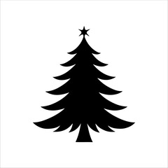 Silhouette of a Christmas tree. Christmas tree vector. Christmas tree silhouette icon.