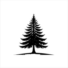 Silhouette of a Christmas tree. Christmas tree vector. Christmas tree silhouette icon.