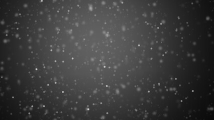 Winter freeze motion of white snow coming down, isolated on black background. Snowfall texture overlays.