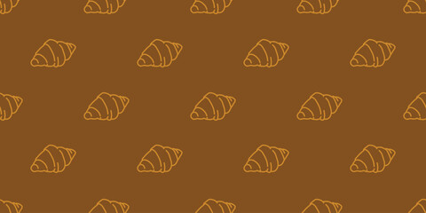 Bread pattern background. doodle croissant pattern background. bread seamless pattern background. bakery theme pattern. croissant seamless pattern background.