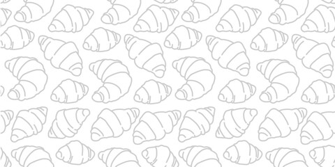 Bread pattern background. doodle croissant pattern background. bread seamless pattern background. bakery theme pattern. croissant seamless pattern background.
