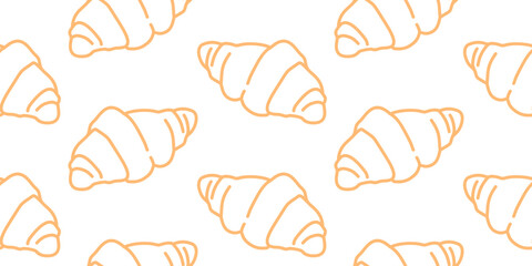 Bread pattern background. doodle croissant pattern background. bread seamless pattern background. bakery theme pattern. croissant seamless pattern background.