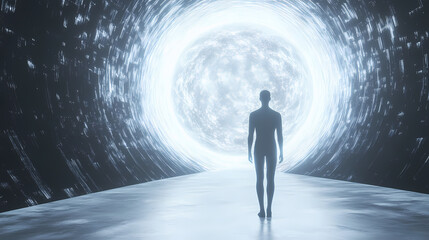 The emergence of artificial consciousness luminous sphere of light otherworldly backdrop evoking a feeling of awe and enigma. Enigma. Illustration