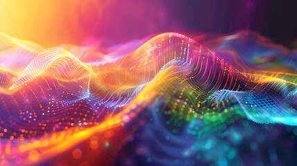 Fototapeta premium Abstract 3D Background with Colorful Lights and Bokeh