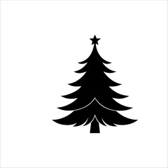 Silhouette of a Christmas tree. Christmas tree vector.