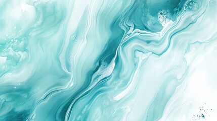 Obraz premium Abstract Teal and White Marble Painting