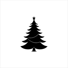 Silhouette of a Christmas tree. Christmas tree vector.