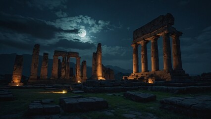 Fototapeta premium ancient building at night