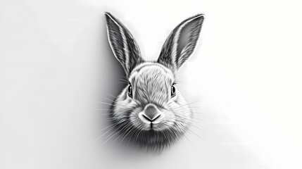Obraz premium Regal silver rabbit portrait on elegant white background. Regal. Illustration