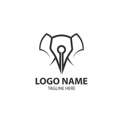big pen logo design vector