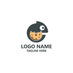 chameleon cookies logo design vector