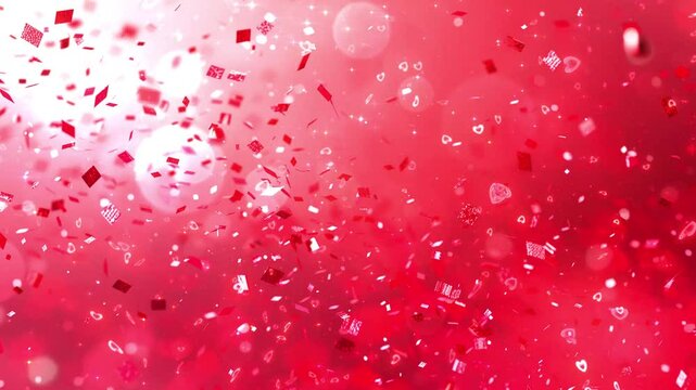 red confetti celebration carnival seamless looping overlay 4k virtual video animation background