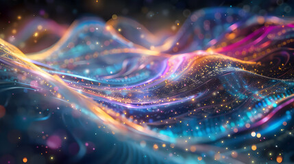 Obraz premium Abstract Background with Wavy Lines and Lights