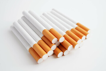Cigarette, roll tobacco in paper with filter tube, No smoking.