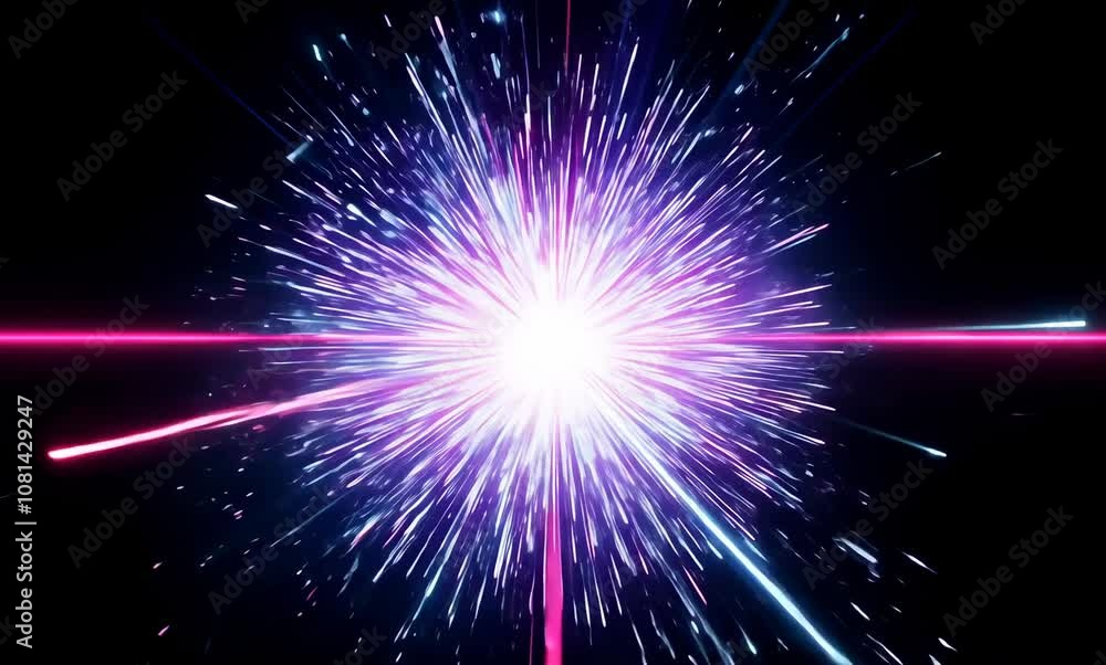Poster vibrant explosion of colorful light and energy radiating dynamic visual effects, creating bright str