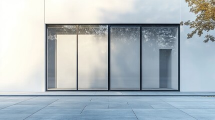 Obraz premium Modern Storefront with Large Glass Windows