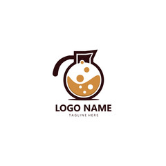 lab coffee logo design vector