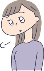 ため息をつく女性