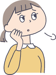 ため息をつく女性