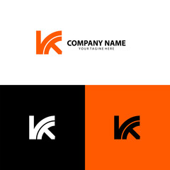letter VK logo design vector