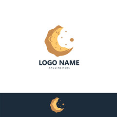 moon cookies  logo design vector