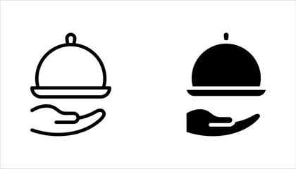 Platter icon set. restaurant sign. waiter symbol vector illustration on white background