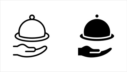 Platter icon set. restaurant sign. waiter symbol vector illustration on white background